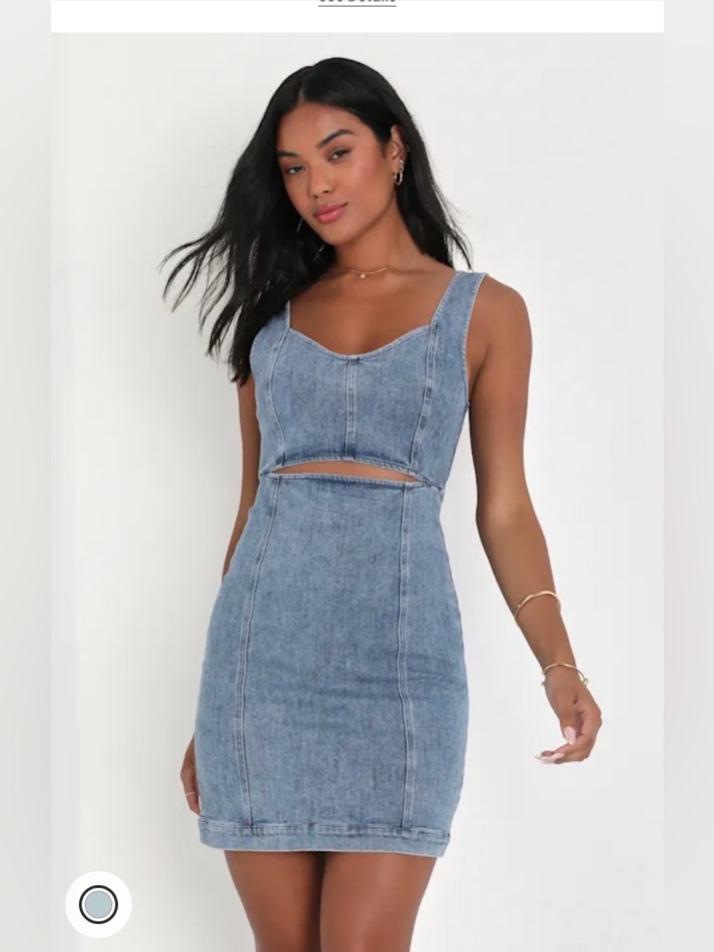 Lulu's Light Blue Denim Mini Dress with Cutout